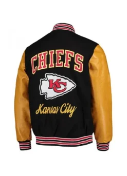 CHIEFS BLACK AND YELLOW VARSITY JACKET