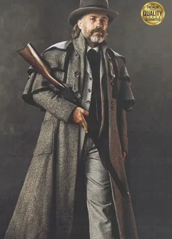 Christoph Waltz Django Unchained (Dr. King Schultz) Wool Trench Grey Coat