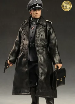 Christoph Waltz Inglourious Basterds Col. Hans Landa Black Leather Coat