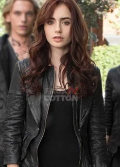 Clary Fray Mortal Instruments City of Bones Lily Collins Leather Jacket