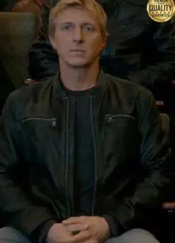 Cobra Kai Season 3 Johnny Lawrence ( William Zabka ) Black Leather Jacket