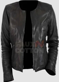 Collarles Black Women's Jacket