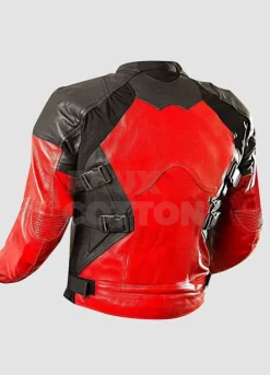Deadpool Red and Black Motorcycle Leather Jacket
