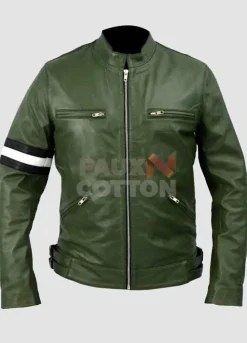 Dirk Gently's Samuel Barnett Green Leather Jacket
