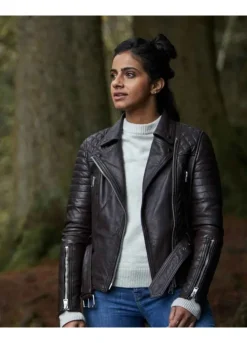 DOCTOR WHO (YASMIN KHAN) MANDIP GILL BLACK LEATHER JACKET