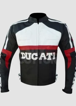 Ducati Corse Black and White Leather Jacket