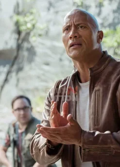 Dwayne Johnson Rampage Distressed Brown Leather Jacket
