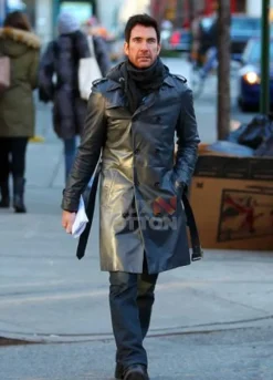 Dylan Mcdermott Black Leather Fascism Coat
