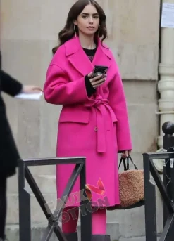 Emily in Paris Lily Collins (Emily Cooper) Pink Coat