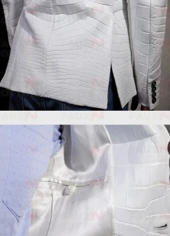 Exotic White Alligator Leather Jacket