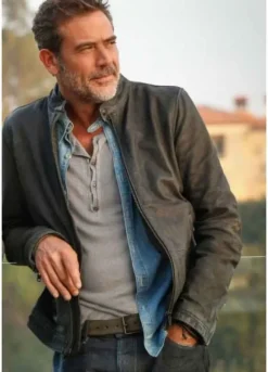 EXTANT (JD RICHTER) JEFFREY DEAN MORGAN BLACK LEATHER JACKET