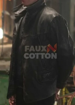 Extraction Bruce Willis Black Leather Jacket