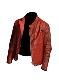 Ezra Miller Red Biker Leather Jacket