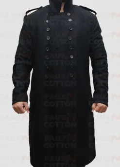 Fall David Beckham Style Men Long Casual Black Pea Coat