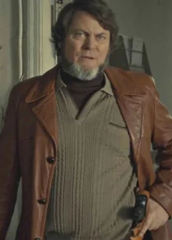 FARGO (KARL WEATHERS) NICK OFFERMAN BROWN LEATHER JACKET