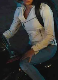 Fast And Furious 9 Michelle Rodriguez ( Letty ) White Leather Jacket