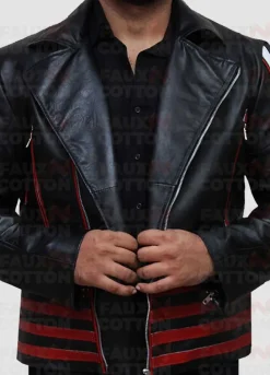 Freddie Mercury Arrow Black Leather Jacket