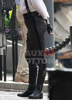 Free Guy Jodie Comer Black Leather Pant