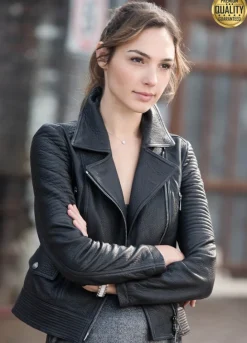 Gal Gadot Zack Snyder’s Justice League Black Leather Jacket