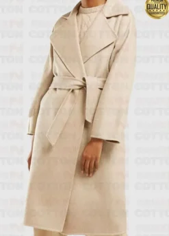 (Gal Gadot) Zack Snyder’s Justice League White Trench Wool Coat