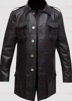 German Brown Blazer Leather Coat
