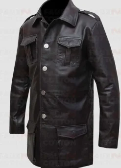 German Brown Blazer Leather Coat
