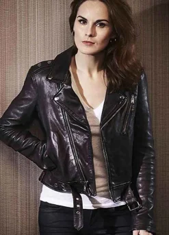 GOOD BEHAVIOR (LETTY RAINES) MICHELLE DOCKERY BLACK LEATHER JACKET