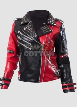 Harley Quinn Psychotic Studded Leather Jacket