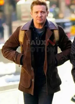Hawkeye 2021 Jeremy Renner (Clint Barton) Brown Leather Jacket