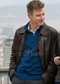 Haywire Ewan McGregor Brown Leather Jacket