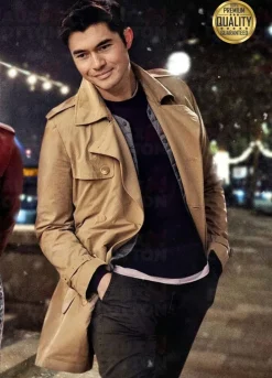HENRY GOLDING LAST CHRISTMAS TOM BROWN LEATHER COAT