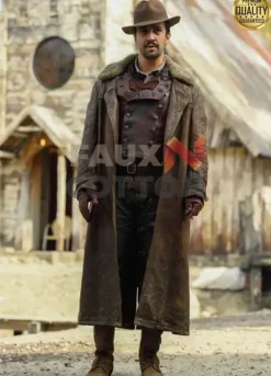 His Dark Materials Lee Scoresby Brown Fur Leather Coat