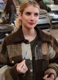 HOLIDATE (SLOANE) EMMA ROBERTS BROWN WOOL JACKET