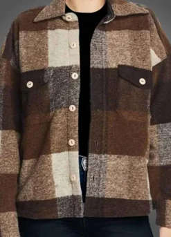 HOLIDATE (SLOANE) EMMA ROBERTS BROWN WOOL JACKET