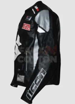 Icon Victory Suzuki Motorcycle Black Leather Jacket