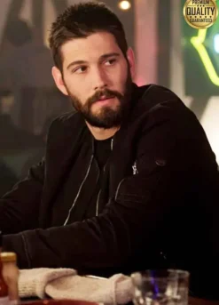In The Dark Casey Deidrick ( Max Parish ) Black Bomber Jacket
