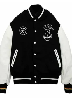 INTERNATIONAL STUSSY TRIBE VARSITY BLACK JACKET