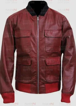 Jamie Foxx Red Leather Jacket