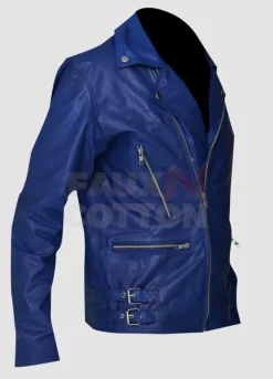 Jared Leto 30 Seconds to Mars Blue Leather Jacket