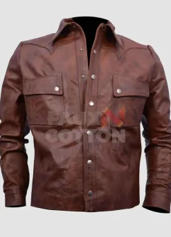 Jason Aldean Brown Leather Jacket