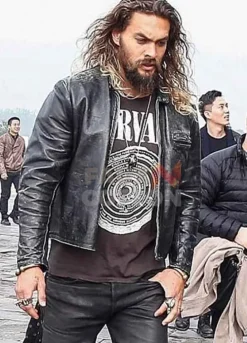 Jason Momoa Black Leather Jacket