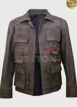 Jason Voorhees Mortal Kombat X Distressed Brown Leather Jacket