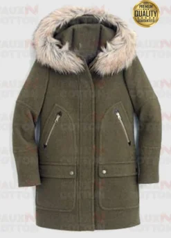 JESSICA DAVIS 13 REASONS WHY FUR HOOD COAT