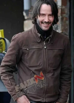 John Wick Keanu Reeves Brown Leather Jacket