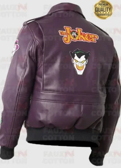 Joker Goon Batman Purple Bomber Leather Jacket