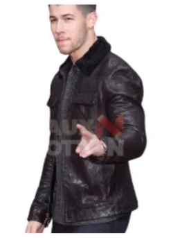 Jumanji Premiere Nick Jonas Fur Jacket