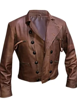 JUSTICE LEAGUE ARTHUR CURRY BROWN LEATHER JACKET