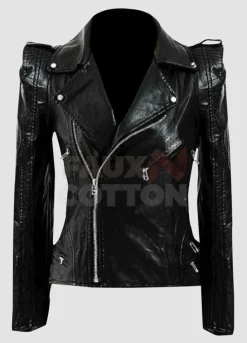 Kate Moss Motorcycle Black Leather Jacket