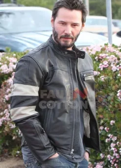 Keanu Reeves Black Biker Leather Jacket