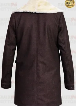 Kelly Reilly Yellowstone Beth Dutton Shearling Wool Coat